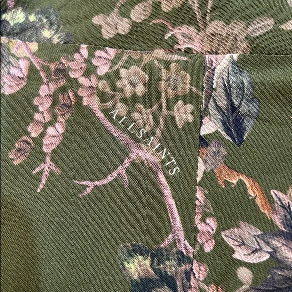 All Saints Keeley Peggy Dress 6 Mini Fit and Flare Crane Print - Picture 15 of 16